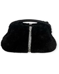 Springmoonatelier - Handmade Plush Clutch Bag With Crystal Accent – Limited Edition Winter Luxury - Lyst