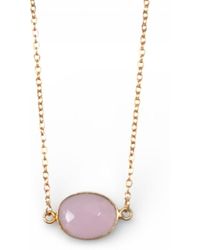 Ziolla Designs - October Birthstone Rose Quartz Round Cut Necklace - Lyst