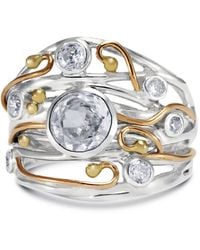 Isla Silver - Statement Ring Set With Clear Quartz & Zirconia - Lyst