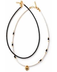 Nuvv Collection - Beaded Necklace With Heart Charm - Lyst