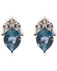 NASI SILVER - Pear Atarah Studs- Topaz & Topaz - Lyst