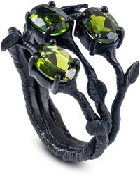 German Kabirski - Tenebris Anthracite Plated Ring With Chrome Diopside - Lyst
