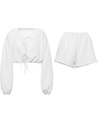 BLUZAT - Matching Set With Blouse With Bows And Shorts - Lyst