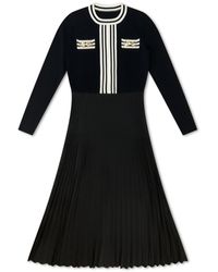 Roch Perel - Striped Knit And Crepe Dress - Lyst