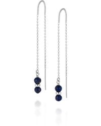 Nellou Jewellery - Fall Birthstone Earrings September Lapis Sterling - Lyst