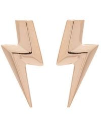 Edge Only - 3D Flat Top Lightning Bolt Earrings 18Ct Vermeil - Lyst