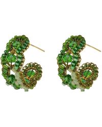 Lavish by Tricia Milaneze - Jade Green Mix Olympia Hoop Handmade Crochet Earrings - Lyst