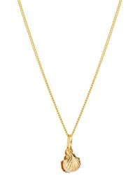 Posh Totty Designs - Gold Pearl & Shell Charm Necklace - Lyst