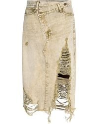 Circular Path - Neutrals Cross Over Midi Skirt - Lyst