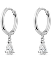 SALLY SKOUFIS - Pure Drop Alchemy Huggie Earrings With Made Cz Diamond Stimulant - Lyst