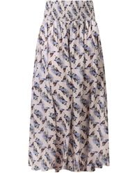 Traffic People - Neutrals Hummingbird Cream And Bird Print Aurora Maxi Skirt - Lyst
