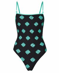 Par Y Escala Sl - Agus Print Beaded Strap One-Piece Swimsuit - Lyst