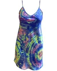 Roy G. - Aura Geode Tie Dye Silk Mini Slip Dress - Lyst