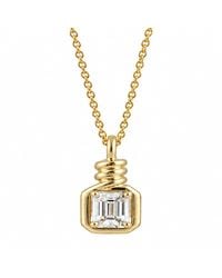 Artisan - 14K Emerald-Cut Diamond Twisted Bail Pendant Necklace - Lyst