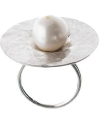 Silver Moon - Pearl Sterling Ring – Moonprint - Lyst