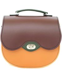 Zatchels - Handmade Leather Crossbody Twist Lock Saddle Bag - Lyst