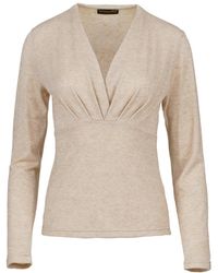 Conquista - Melange V Neck Knit Top - Lyst