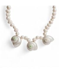 Martina Rozenberg Smira Jewelry - Neutrals Shell Pearl Necklace - Lyst