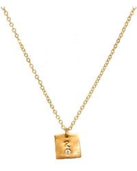 Lily Flo Jewellery - Solid Square With A Diamond Necklace With Initial - Lyst