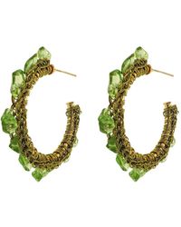 Lavish by Tricia Milaneze - Jade Green Mix Rocks Hoops Handmade Crochet Earrings - Lyst