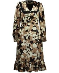 Smart and Joy - Ruffle Collar Macro Flower Print Dress - Lyst