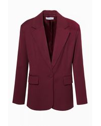 AGGI by HALEWSKI - Tatiana Burgundy Wine Oversized Blazer - Lyst