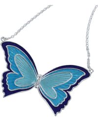 Reeves & Reeves - Large Enamel Butterfly Necklace - Lyst