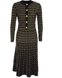 Modenaire - Metallic Knit Cardigan And Midi Dress Set - Lyst