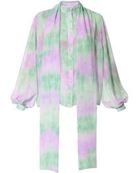 AGGI by HALEWSKI - Loretta Mint Long Sleeve Chiffon Shirt - Lyst