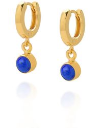 Nellou Jewellery - Gem Hoop Birthstone Earrings September Plated Sterling - Lyst