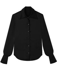 Silkinc - Wide Collar Silk Shirt - Lyst