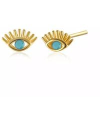 Spero London - Bleu Eye Stud Earring Sterling - Lyst
