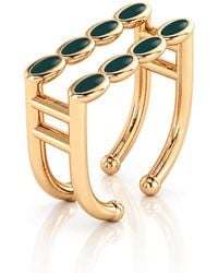 Linda Fiore - Amalei Vermeil Ring With Dark Enamel - Lyst