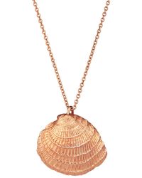 Posh Totty Designs - Rose Gold Plated Clam Shell Necklace - Lyst