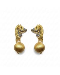 Silver & Elegant Co. - Sculpted Horse Head Thick Plated Bronze Earrings - Lyst