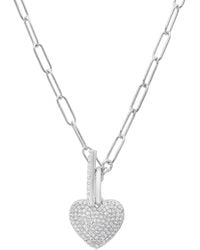 Kylie Harper - Paperclip Toggle Heart Diamond Necklace - Lyst