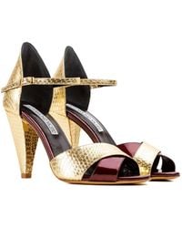 Rosamund Muir London - Aurora Cobra Print & Burgundy Patent Heels - Lyst