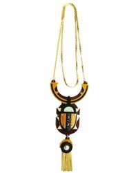 Gissa Bicalho - Acrylic Handmade Necklace Long Scarab Pale - Lyst