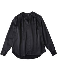 Soft Strokes Silk - Pure Silk Long Sleeve Y-Neck Blouse - Lyst
