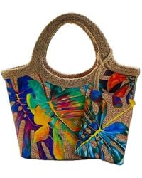Springmoonatelier - Colorful Jute Straw Beach Bag - Lyst