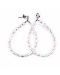 Mineralgems•Studio - Mini Pearl Hoop Earrings - Lyst