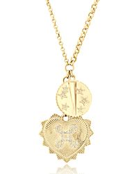 SHYMI - Fluted Heart Charm Necklace - Lyst