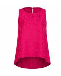 Silk and Bears - Ophelia Fuchsia Draped Silk Shell Top - Lyst
