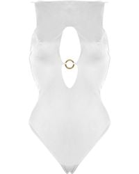 ANTONINIAS - Neutrals Venetia One-Piece Swimsuit With Cut-Out Detailing - Lyst
