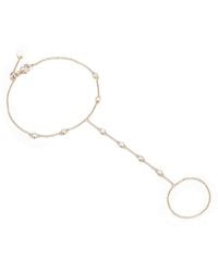 KAMARIA - Eternal Line Hand Chain Bracelet With Crystals - Lyst