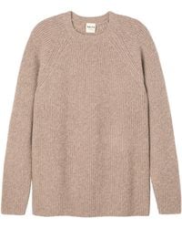 Salts Cashmere - Neutrals Fishermens Rib Crew Neck Sweater - Lyst