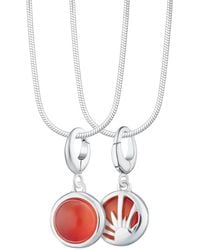 Lily Charmed - Sterling Agate Healing Stone Necklace With Round Snake Chain - Lyst