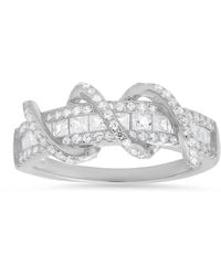 Kylie Harper - Sterling Exotic Twist Diamond Cz Band Ring - Lyst