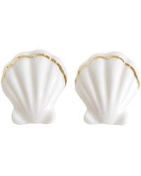 POPORCELAIN - Porcelain Clam Shell Clip-on Earrings - Lyst