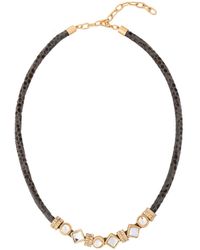 Saachi - Bling Charm Leather Necklace - Lyst